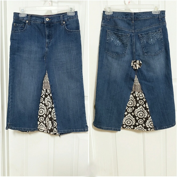 Upcycled denim boho skirt - Picture 2 of 2